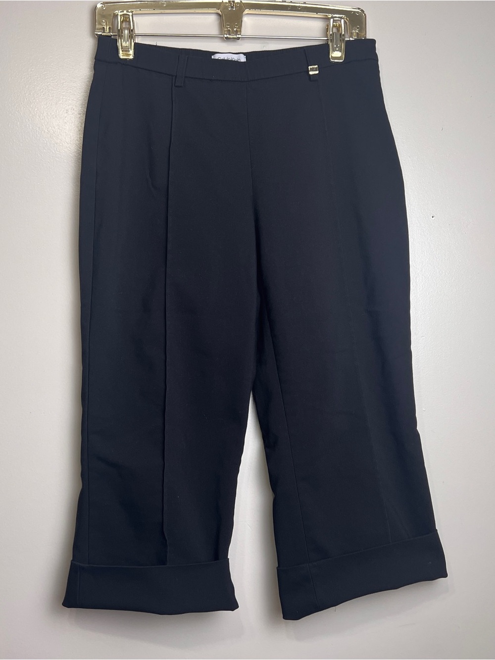 Calvin Klein Stretch Women's Black Cropped Cotton Spandex Pants PS